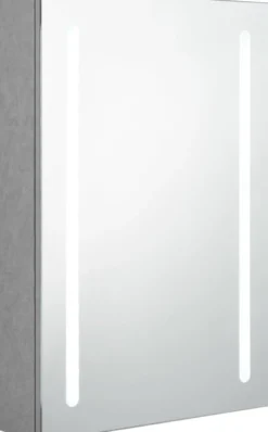 Kylpyhuoneen LED-peilikaappi, betoninharmaa, 50x13x70cm