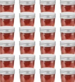 Lasiset hillopurkit hopean värisillä kansilla 24 kpl 110 ml