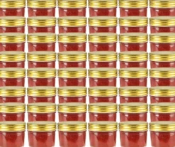 Lasiset hillopurkit kullan värisillä kansilla 48 kpl 110 ml