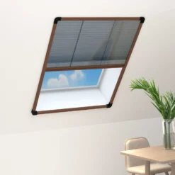 Laskostettu hyönteisverkko ikkunaan 60x80 cm alumiini ruskea