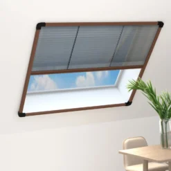 Laskostettu hyönteisverkko ikkunaan 120x120 cm alumiini ruskea