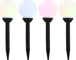 Led-aurinkokennovalaisin 4kpl väriä vaihtava pyöreä 15cm rgb