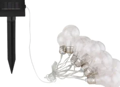 LED-aurinkokennovalosarja Globo Solar, 10-osainen, kirkas