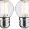 LED-filamenttilamppu Paulmann Drop, E27, 470lm, 5W, 2700K, kirkas, 2kpl