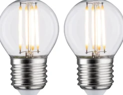 LED-filamenttilamppu Paulmann Drop, E27, 470lm, 5W, 2700K, kirkas, 2kpl