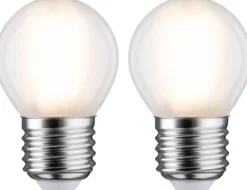 LED-filamenttilamppu Paulmann Drop, E27, 470lm, 5W, 2700K, matta, 2kpl