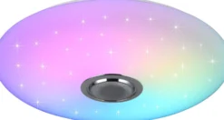 LED-kattovalaisin bluetooth-kaiuttimella Trio Musica Starlight RGBW 58cm valkoinen