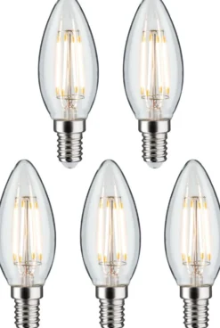 LED-kynttilälamppu Paulmann Candle, E14, 470lm, 4.8W, 2700K, kirkas, 5kpl