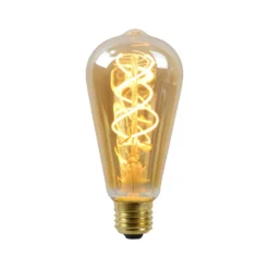 LED-lamppu Lucide filamentti E27 Ø6,4cm himmennettävä 5W 2200K amber