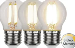 LED-lamppu Star Trading Clear Filament 3-step 354-92-1, Ø45x78mm, E27, G45, 4.2W, 3000K