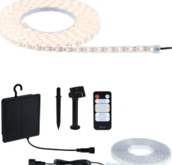 LED-nauha Paulmann Solar aurinkokenno IP44 3000K kaukosäädin, eri pituuksia