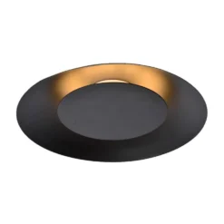LED-plafondi Lucide Foskal Ø34,5cm 12W musta