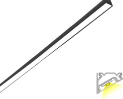 LED-profiili Limente LED-LUXOR 40 LUX 3000K 57W musta 4m