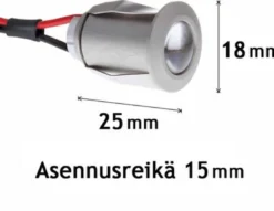 LED-saunavalaisin Highline Sauna+ 1x3W alumiini lisäosa settiin