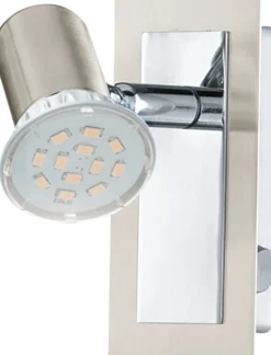 LED-seinävalaisin Rottelo 120x60 mm harjattu teräs/kromi