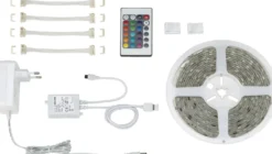 LED-valonauha Briloner RGB 5 m 24 W + kaukosäädin