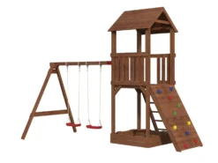 Leikkikeskus Palmako Jesper 3 sis. leikkitorni + hiekkalaatikko + kiipeilyseinä + keinuosa