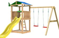 Leikkitornikokonaisuus Jungle Gym Hut 2.1, 2-Swing Module 220, ilman liukumäkeä