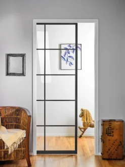 Liukuovi seinän sisään Stella Pocket Door M10 ristikko 1025x2040mm musta