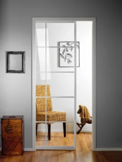 Liukuovi seinän sisään Stella Pocket Door M9 ristikko 925x2040mm valkoinen