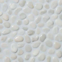 Luonnonkivimosaiikki Qualitystone Pebble White Small, Interlock, verkolla, 300x300 mm