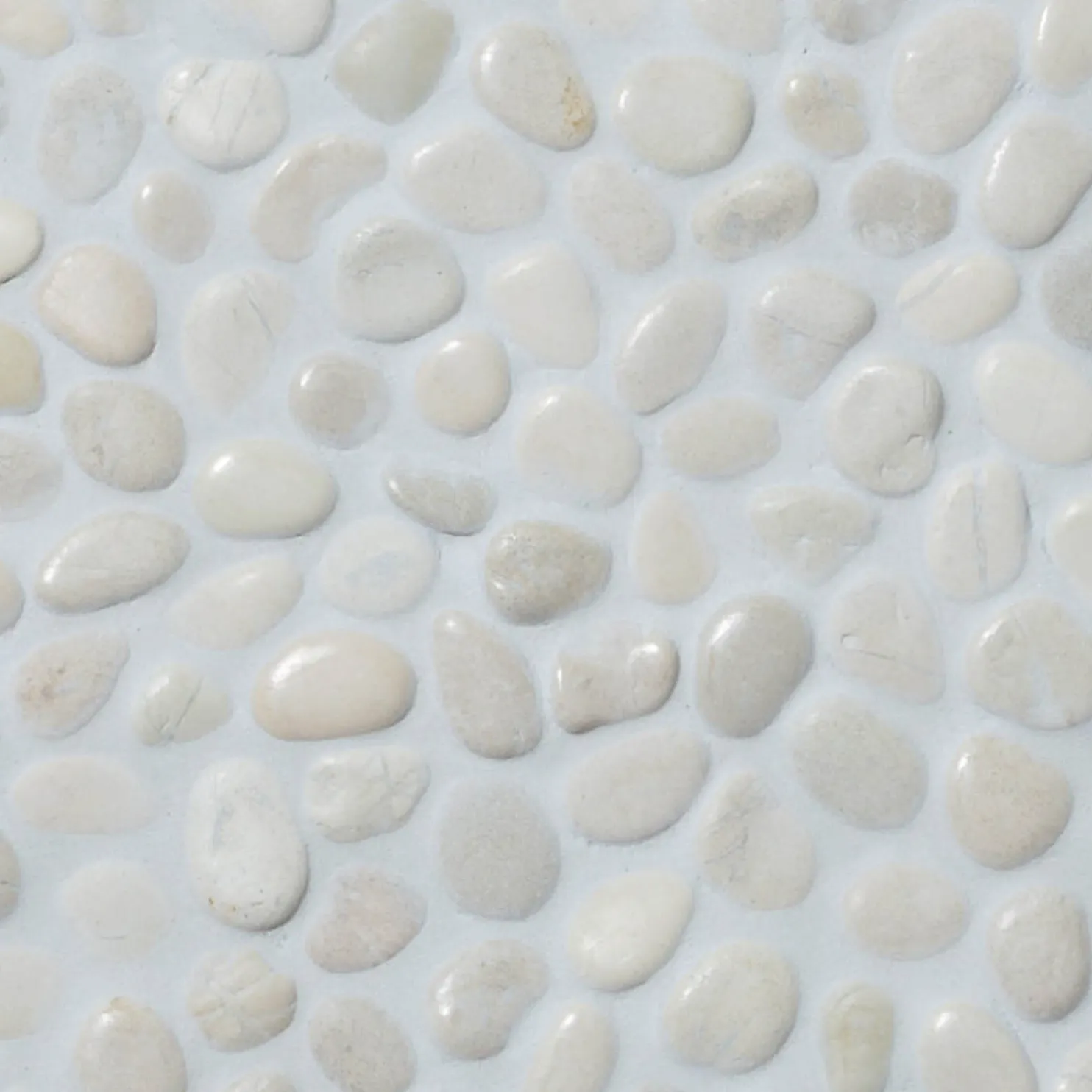 Luonnonkivimosaiikki Qualitystone Pebble White Small, Interlock, verkolla, 300x300 mm