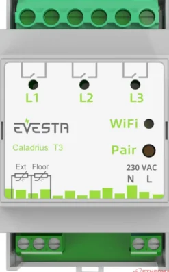 Älytermostaatti pörssisähköohjauksella Etherma Evesta Caladrius T3, wifiohjelmoitava, 3-vaihe 3x16A