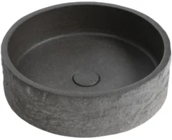 Malja-allas Interia Ispir, 40cm, pohjaventtiili, graniittimusta