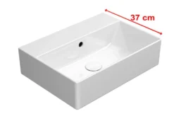 Malja-allas Interia Kube X 50x37cm, ei hanareikää, ExtraGlaze-pinnoite, valkoinen