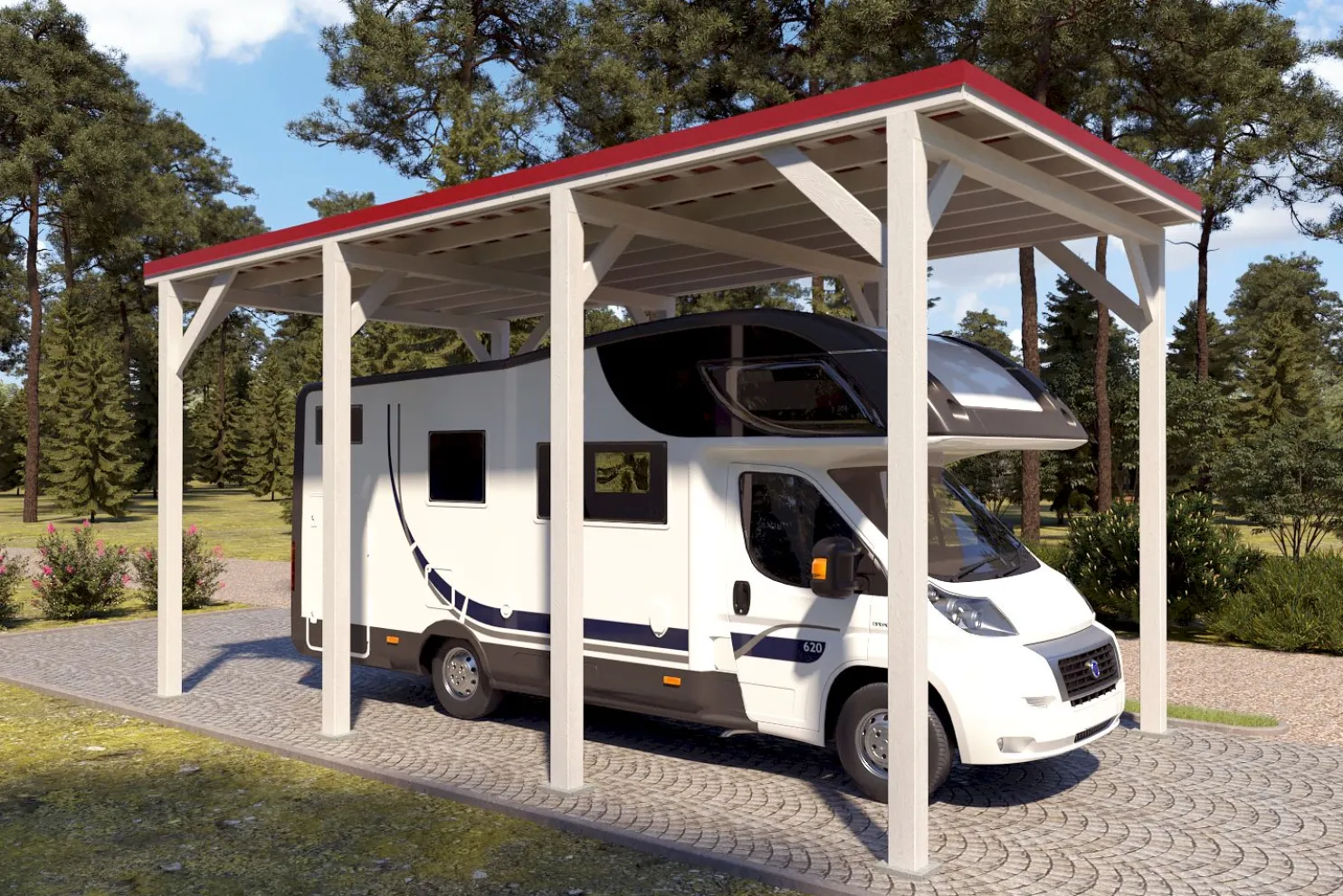 Matkailuautokatos Holzbrüder Ralf 28m2