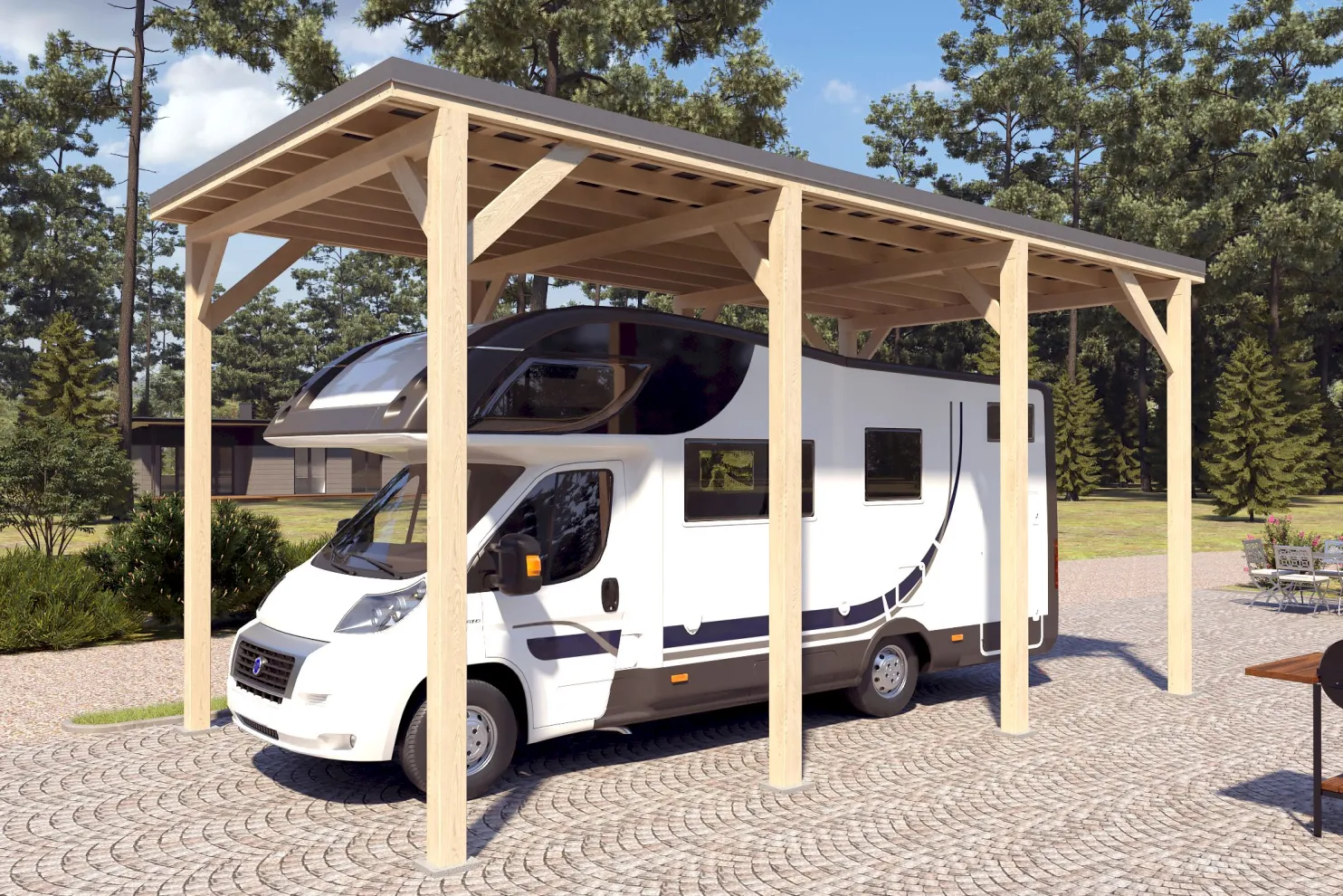 Matkailuautokatos Holzbrüder Ralf 28m2