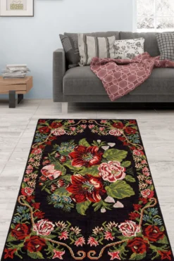 Matto Linento Jongael 120x180cm punainen/vihreä/musta