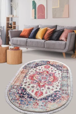 Matto Linento Paix Oval, 120x150cm, punainen
