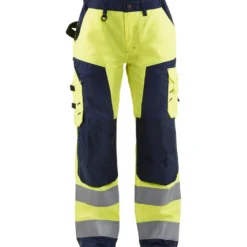 Naisten huomiohousut Blåkläder 7155 Highvis huomiokeltainen/sininen