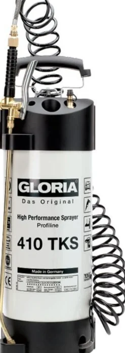 Paineruisku Gloria 410 TKS Profiline 10L öljyn-/liuottimienkestävä + spiraaliletku paineilmaliitin