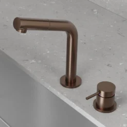 Pesuallashana Scandtap Steel Harmonized B2P Amber, ulosvedettävä juoksuputki, kupari
