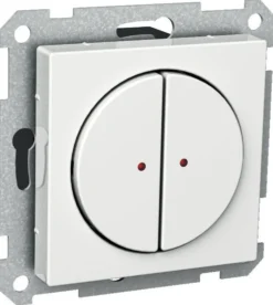 Pienjännitepainike Exxact, 2-osainen, 12-30V DC, 12-24V AC, LED, valkoinen