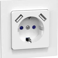 Pistorasia Gelia Connect 2 Home 1-osainen + 2xUSB 2.1A 16A uppo-asennus valkoinen