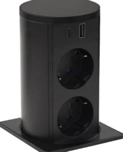 Pistorasia Limente Lift neliö USB, tasoon upotettava, IP54