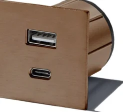 Pistorasia Limente Pick-2 USB neliö IP20 240V kupari