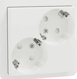 Pistorasia Schneider Electric Exxact DIY, 2-osainen, 16A, IP21, vino, ruuviliitos, valkoinen