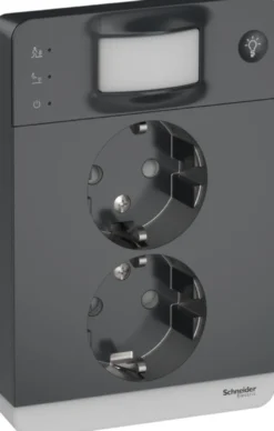 Pistorasia Schneider Electric Exxact 2-osainen peitelevyllä liiketunnistin 160° ja valo integroituna JL 2X IP21 antrasiitti