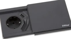 Pistorasiayksikkö Savo Neliö Basic USB-liitännällä musta