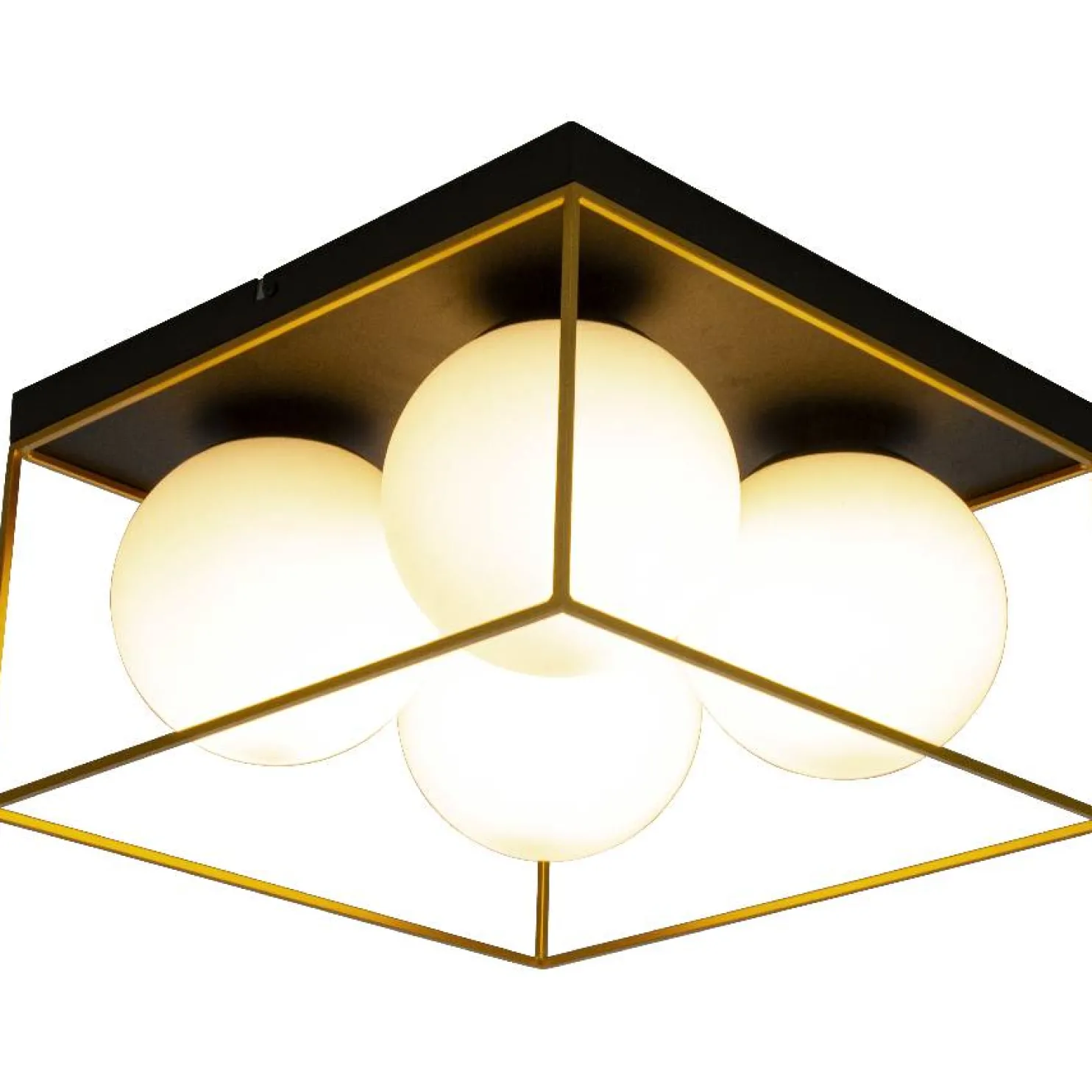 Plafondi Aneta Lighting Asto Ø36cm musta/kulta
