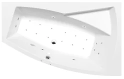 Poreamme Interia Evia Active Hydro-Air, 1600x1000x470mm, oikea, 230l, valkoinen