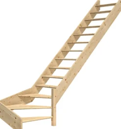 Portaat Dolle Paris, 3180mm, oikea, ilman kaidetta, avonainen malli, käsittelemätön kuusi