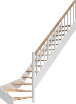 Portaat Dolle Paris, 3180mm, oikea, porraskaiteella, avonainen malli, lakattu tammi