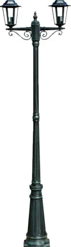 Preston puutarhan valotolppa 2-lyhtyä korkeus 215 cm
