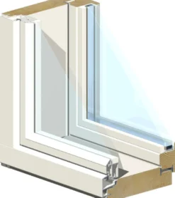 Puu-alumiini-ikkuna MSEAL 9x9 karmi 131mm