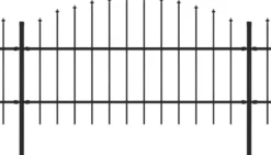 Puutarha-aita keihäskärjillä teräs (0.75-1)x10.2m musta